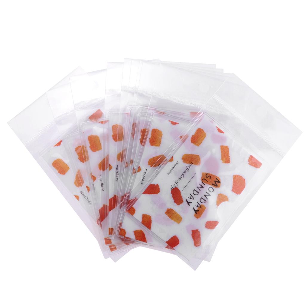 10 Pieces Creative PVC Student ID Card Protection Holder Orange Dotted