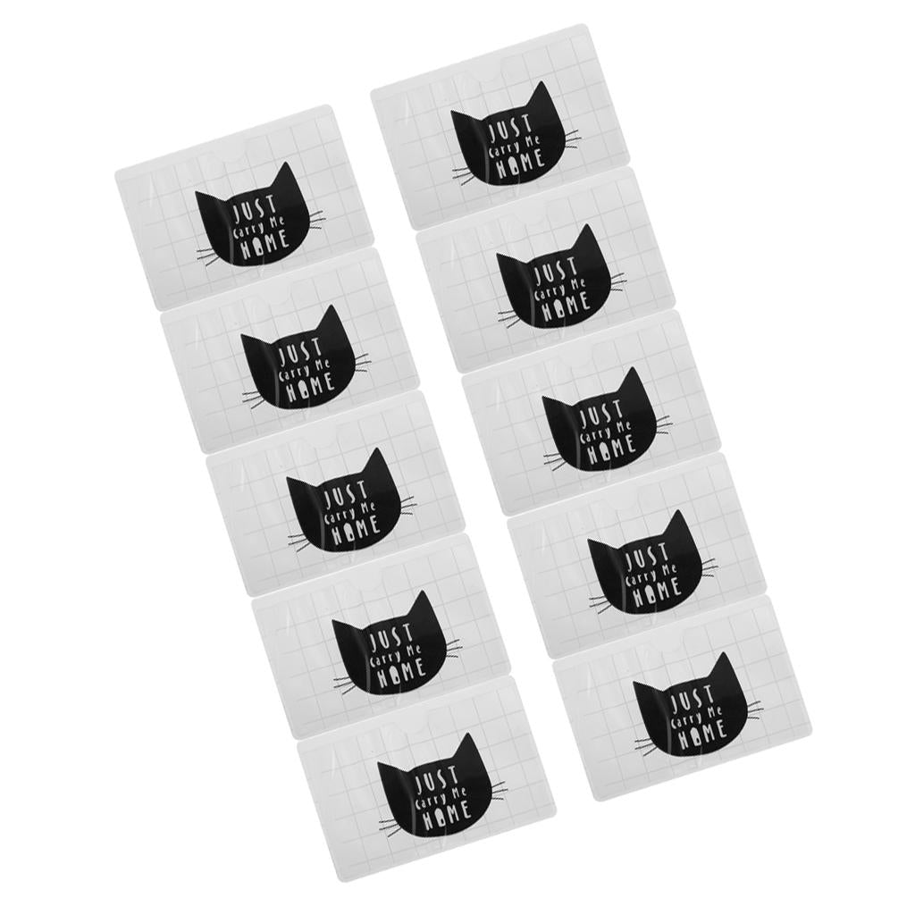 10 Pieces Creative PVC Student ID Card Protection Holder Cat Face