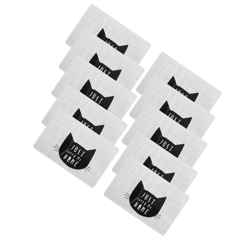 10 Pieces Creative PVC Student ID Card Protection Holder Cat Face