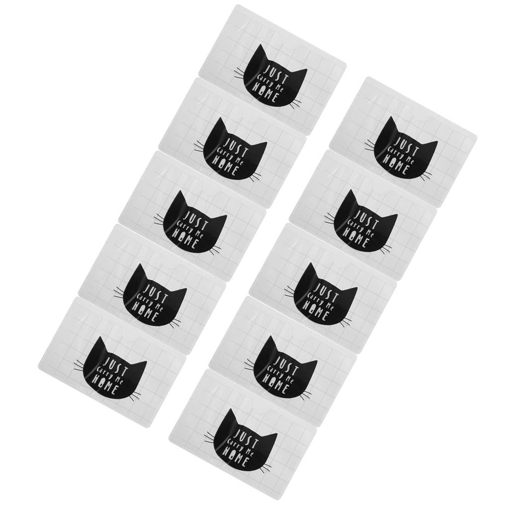 10 Pieces Creative PVC Student ID Card Protection Holder Cat Face