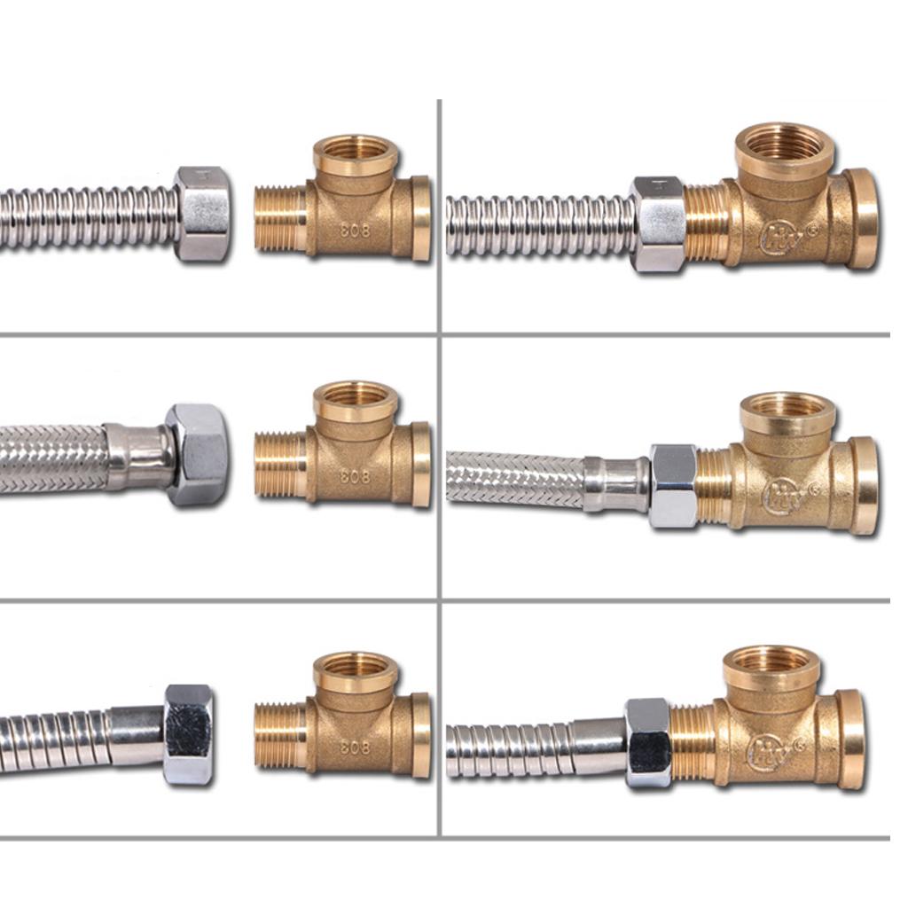 1/2'' // 3 Way Brass Female Tee Fitting Pipe Connector T-Junction - Thickened Wall - High and Low Temperature Resistant