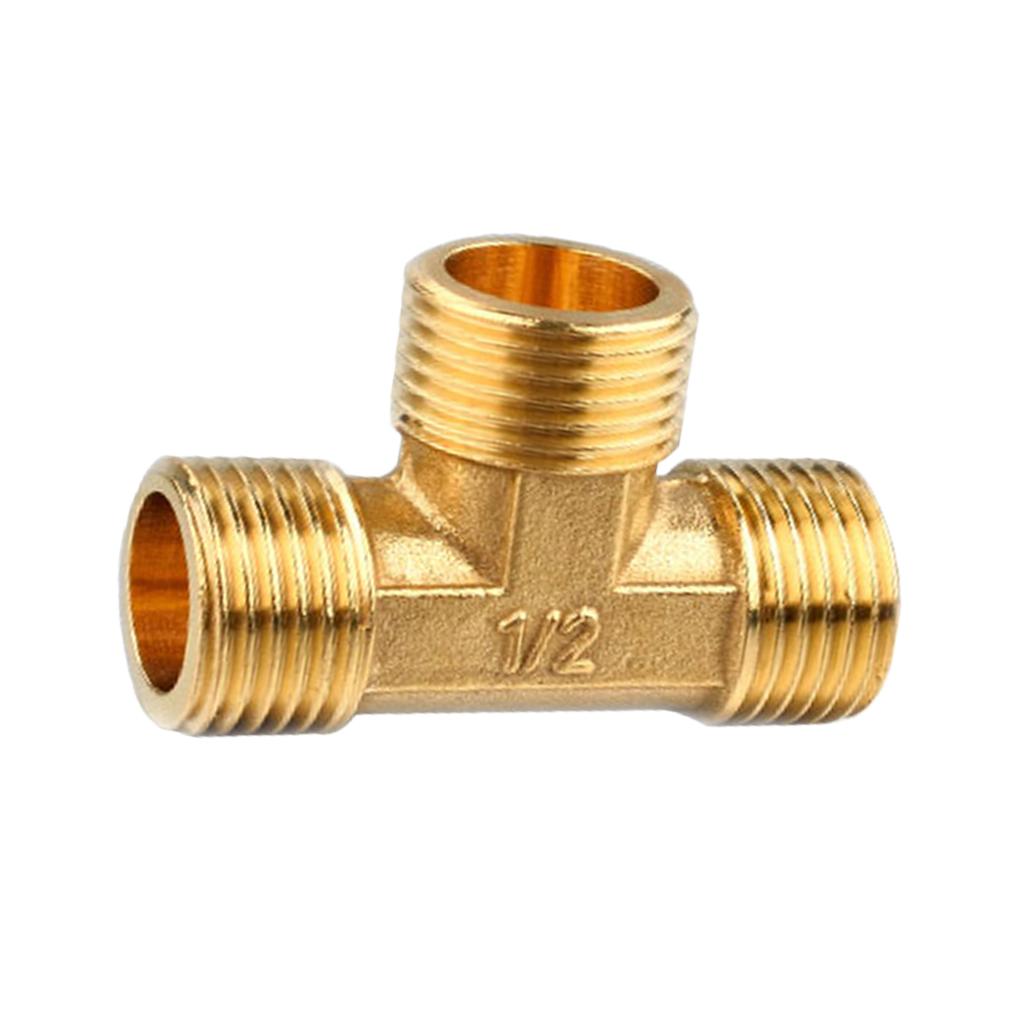 1/2'' // 3 Way Brass Male Tee Fitting Pipe Connector T-Junction - Thickened Wall - High and Low Temperature Resistant