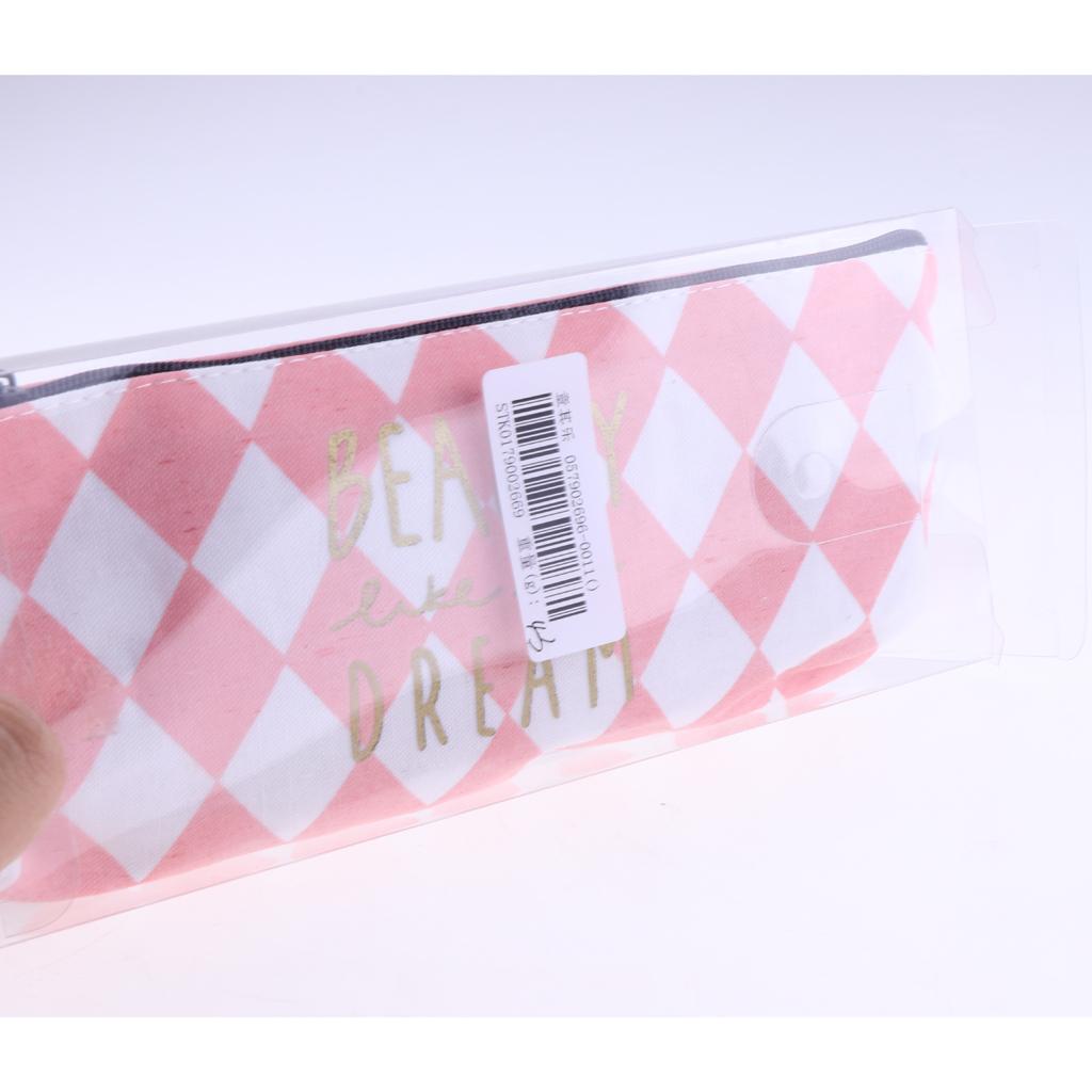 Fashion Zipper Pencil Pen Case Bag Makeup Cosmetic Bag Pouch Plaid