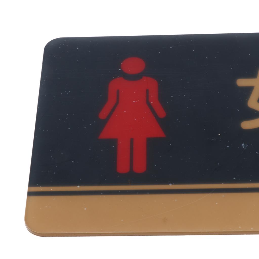 Acrylic Female Women Restroom Signs, Toilet Sign, WC Signs for Public Toilet