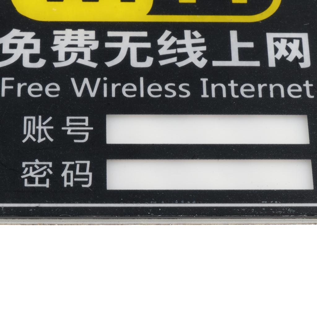 Acrylic Free Wireless Internet Sign, WiFi Sign Plaque, WiFi Password Sign, for Bar, Cafe, Restaurant