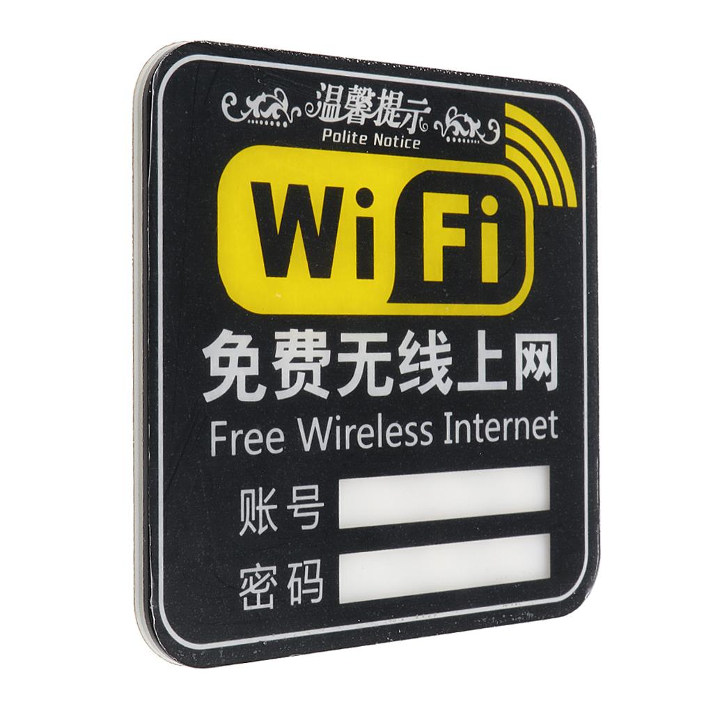 Acrylic Free Wireless Internet Sign, WiFi Sign Plaque, WiFi Password Sign, for Bar, Cafe, Restaurant