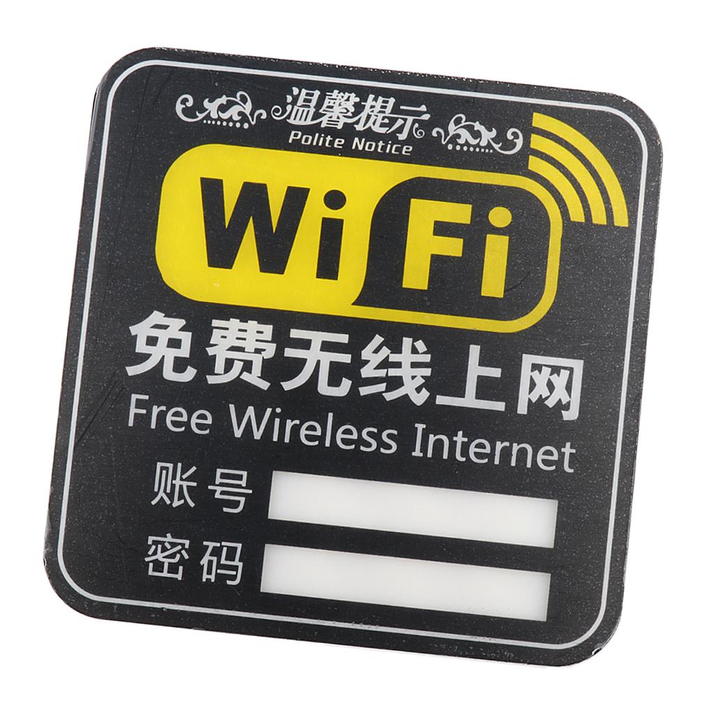 Acrylic Free Wireless Internet Sign, WiFi Sign Plaque, WiFi Password Sign, for Bar, Cafe, Restaurant