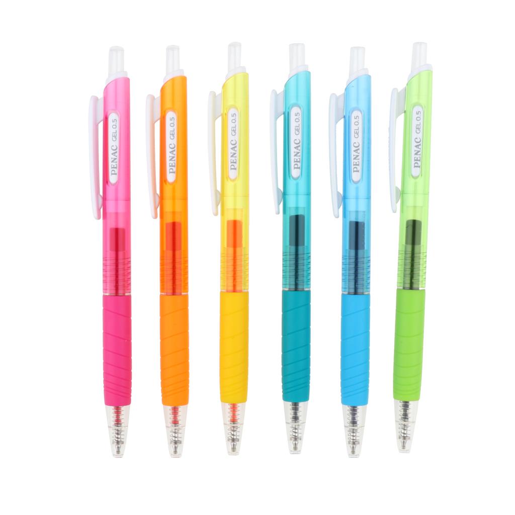 Made in Japan Set of 12 Colored Retractable Gel Pens 0.5mm with Clip