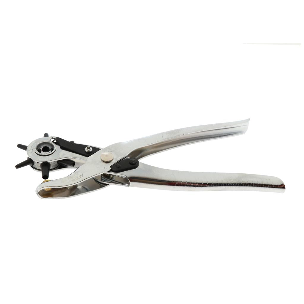 8-Inch Steel Revolving Hole Punch Leather Pliers Watch Band Belt Hole Tool