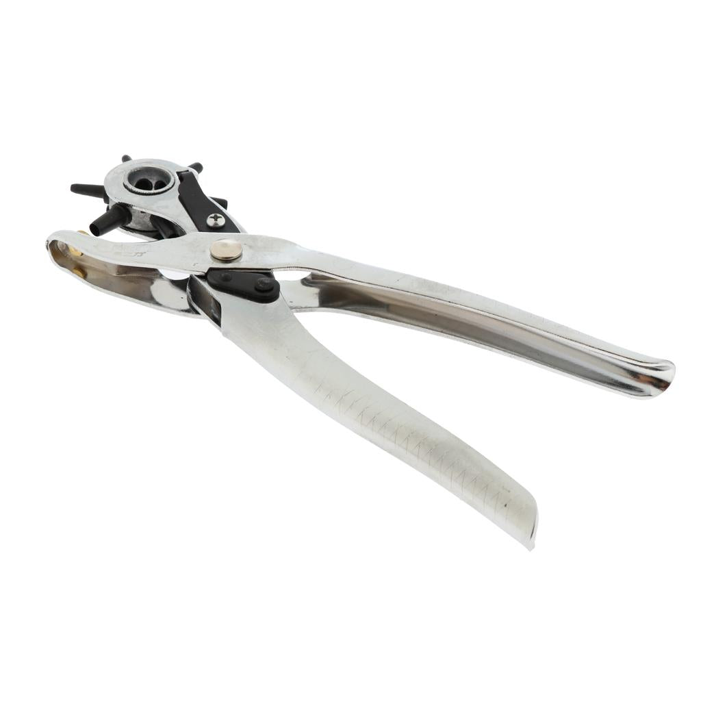 8-Inch Steel Revolving Hole Punch Leather Pliers Watch Band Belt Hole Tool