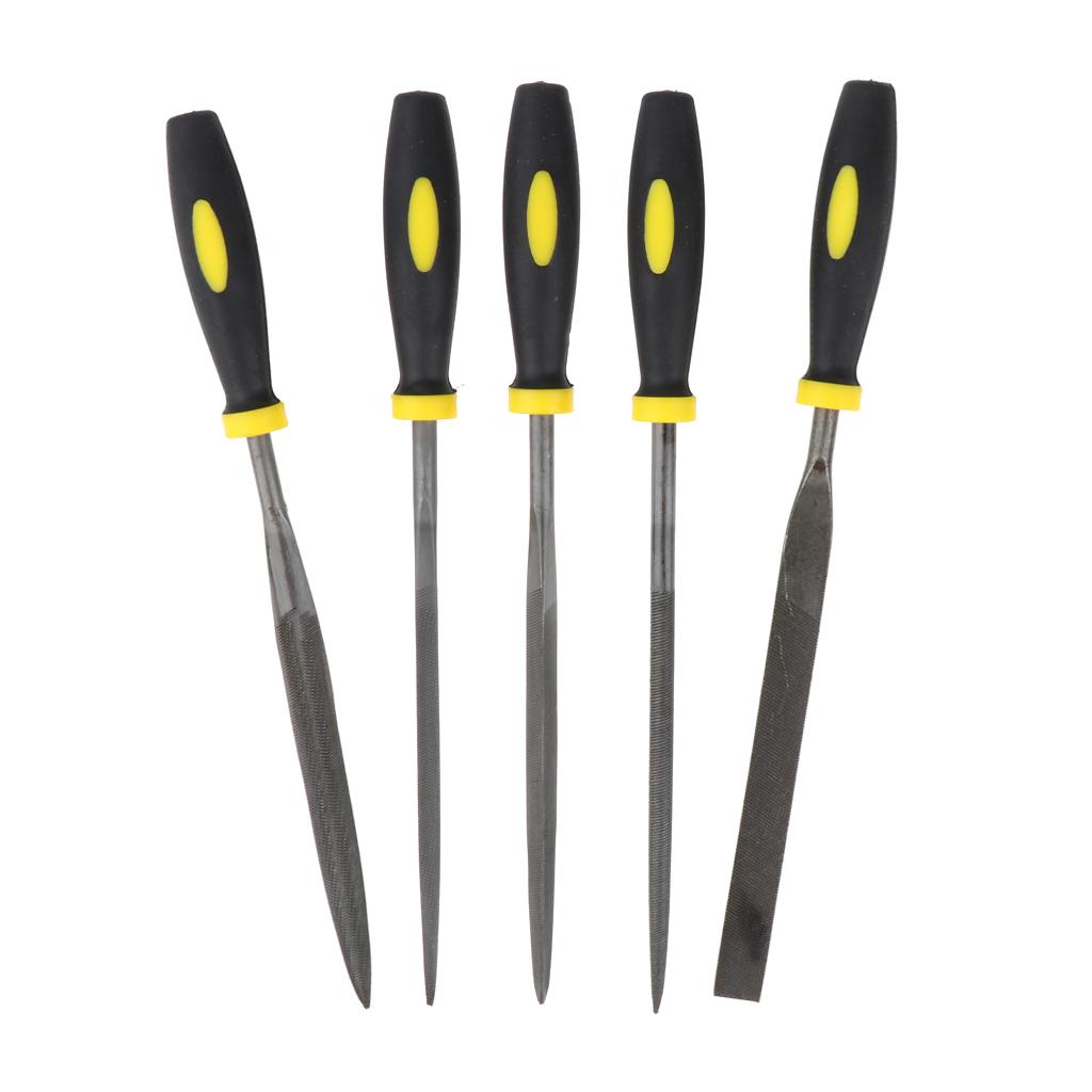 5 Pieces Steel Files Set Metal File Rasp Needle File Tool Hand Woodworking