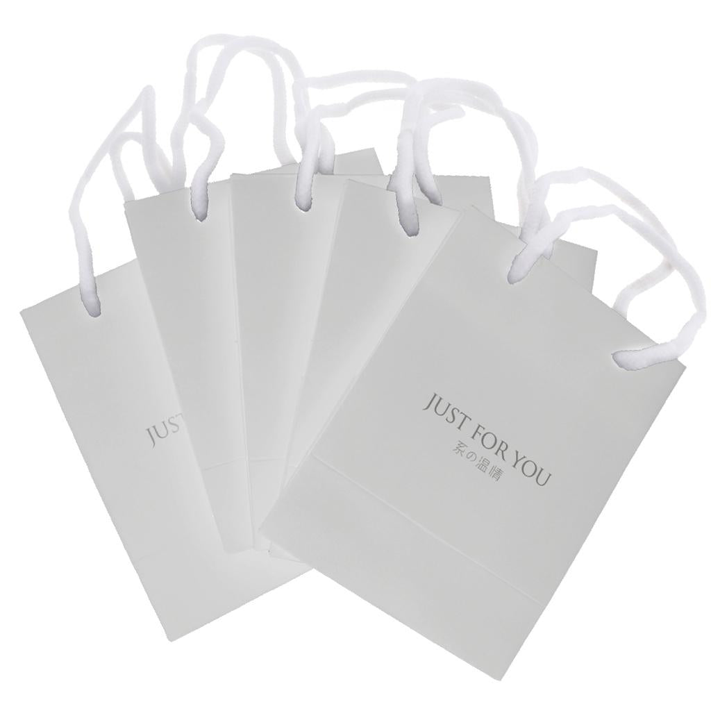 5 Pieces Small Paper Gift Bag Kraft Bags Jewelry Packaging Party Grey