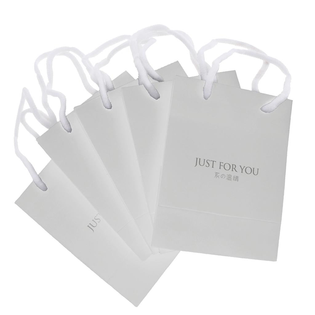 5 Pieces Small Paper Gift Bag Kraft Bags Jewelry Packaging Party Grey