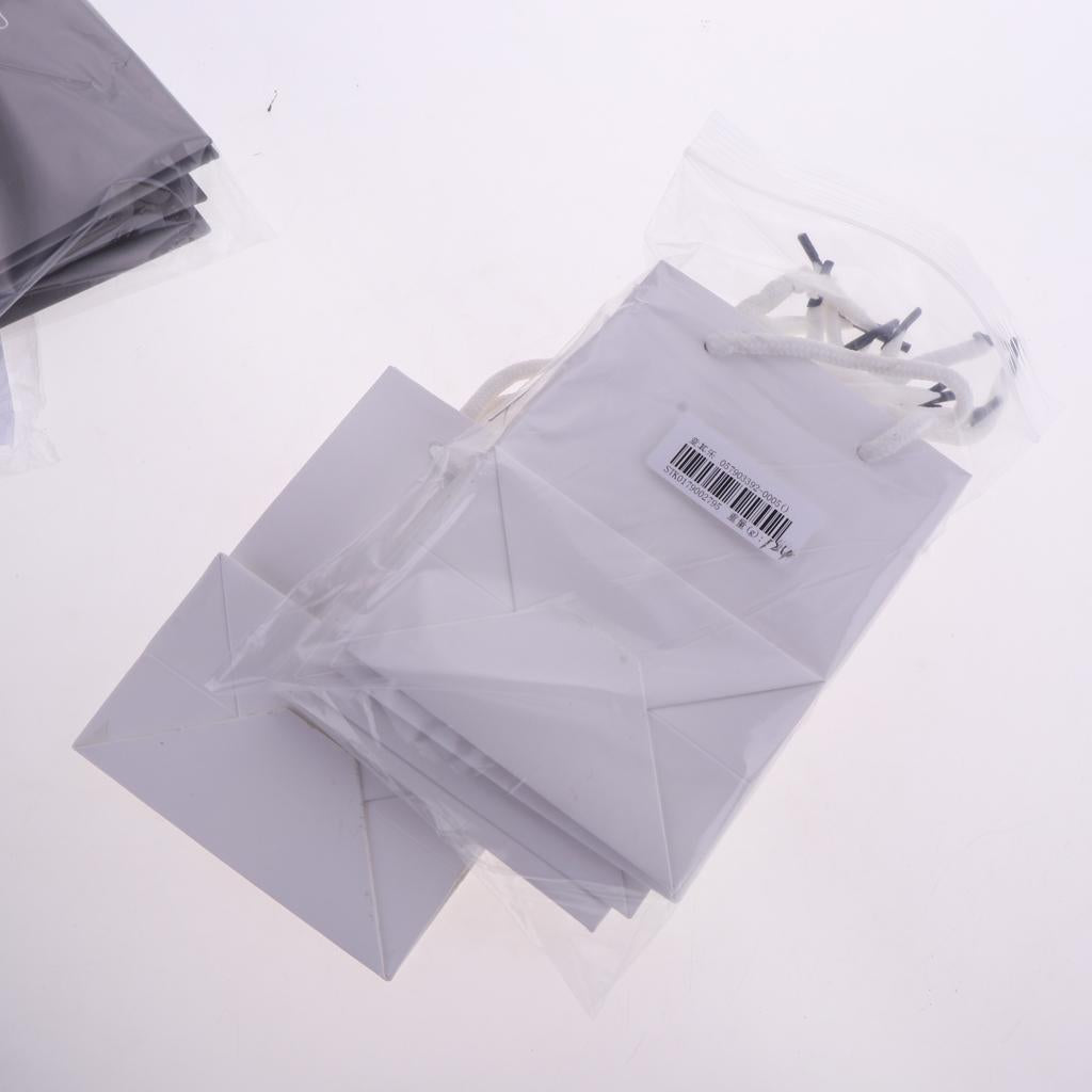 5 Pieces Small Paper Gift Bag Kraft Bags Jewelry Packaging Party Plain White