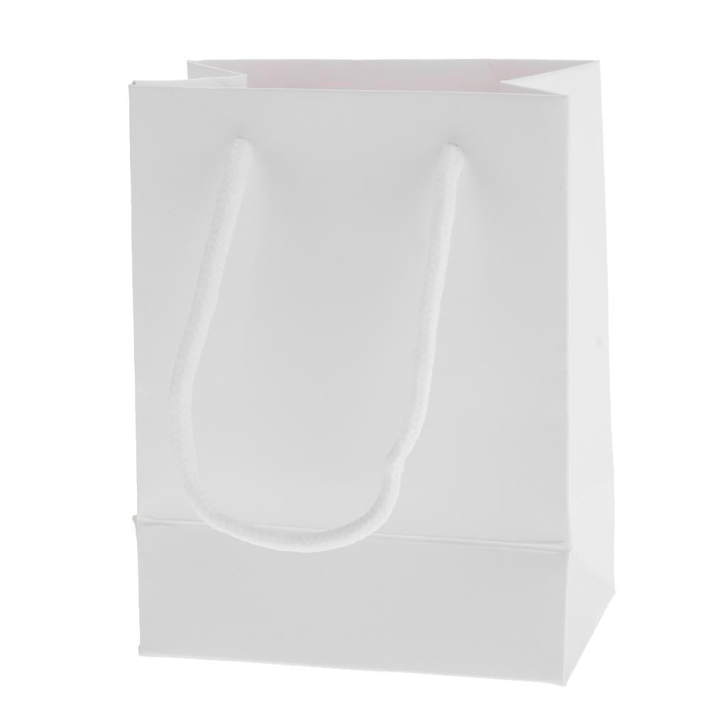 5 Pieces Small Paper Gift Bag Kraft Bags Jewelry Packaging Party Plain White