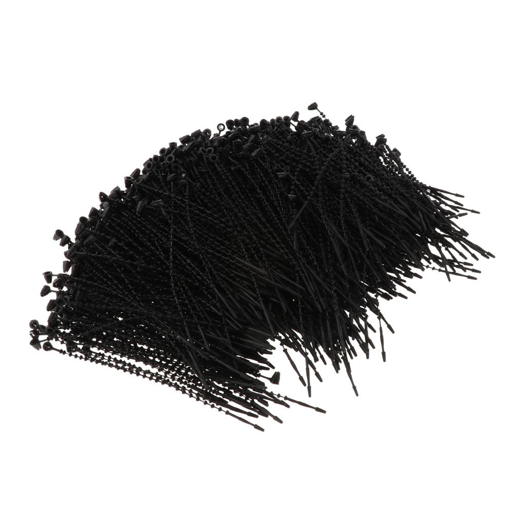 1000Pieces Hang Tag Fasteners Hook Tie PE String Black 9cm