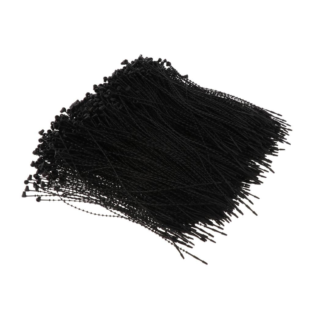 1000Pieces Hang Tag Fasteners Hook Tie PE String Black 13cm