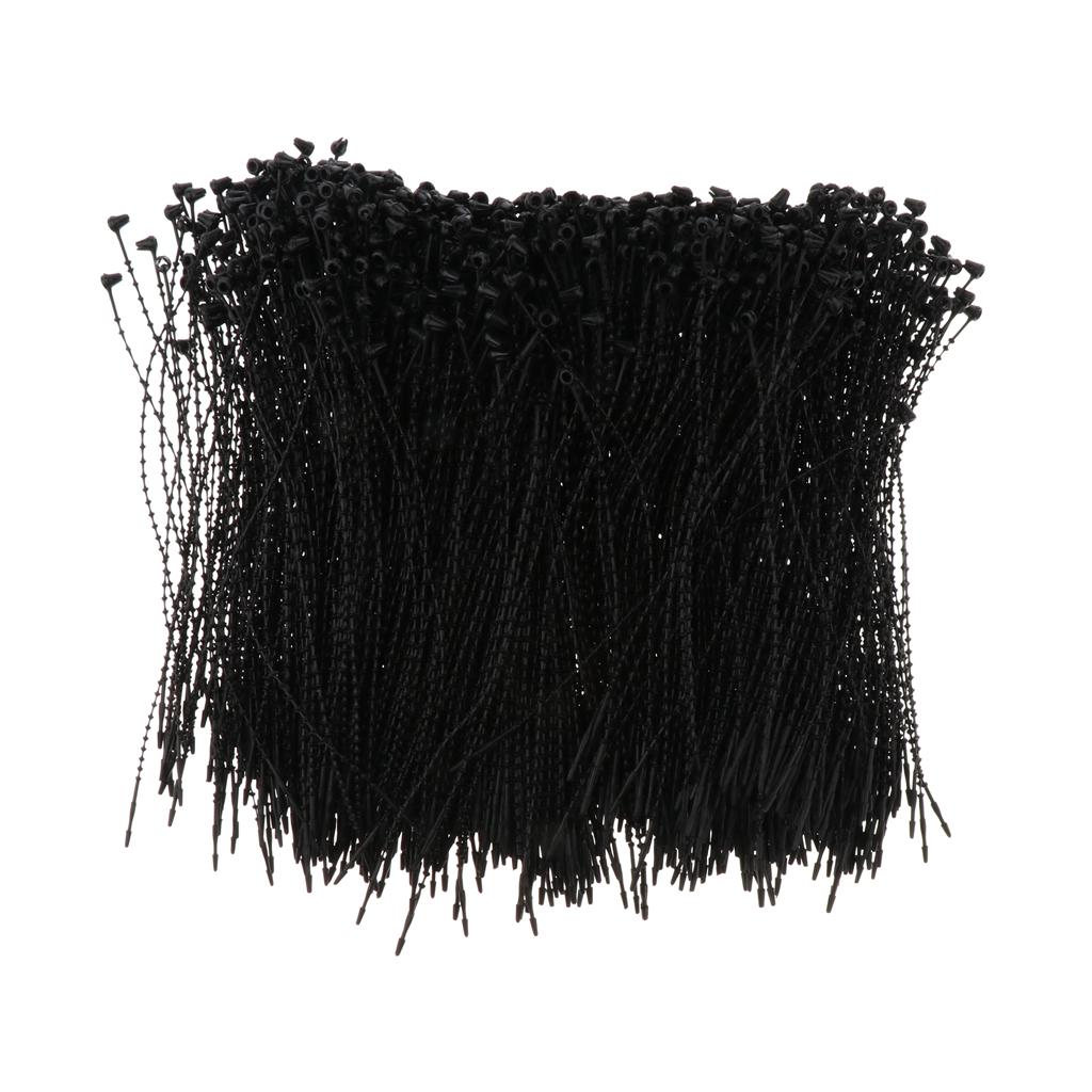 1000Pieces Hang Tag Fasteners Hook Tie PE String Black 13cm