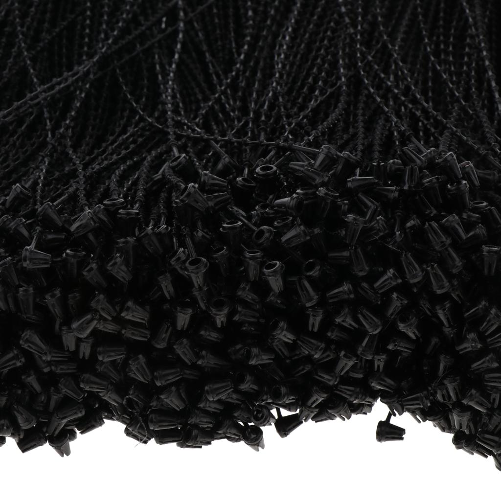 1000Pieces Hang Tag Fasteners Hook Tie PE String Black 13cm