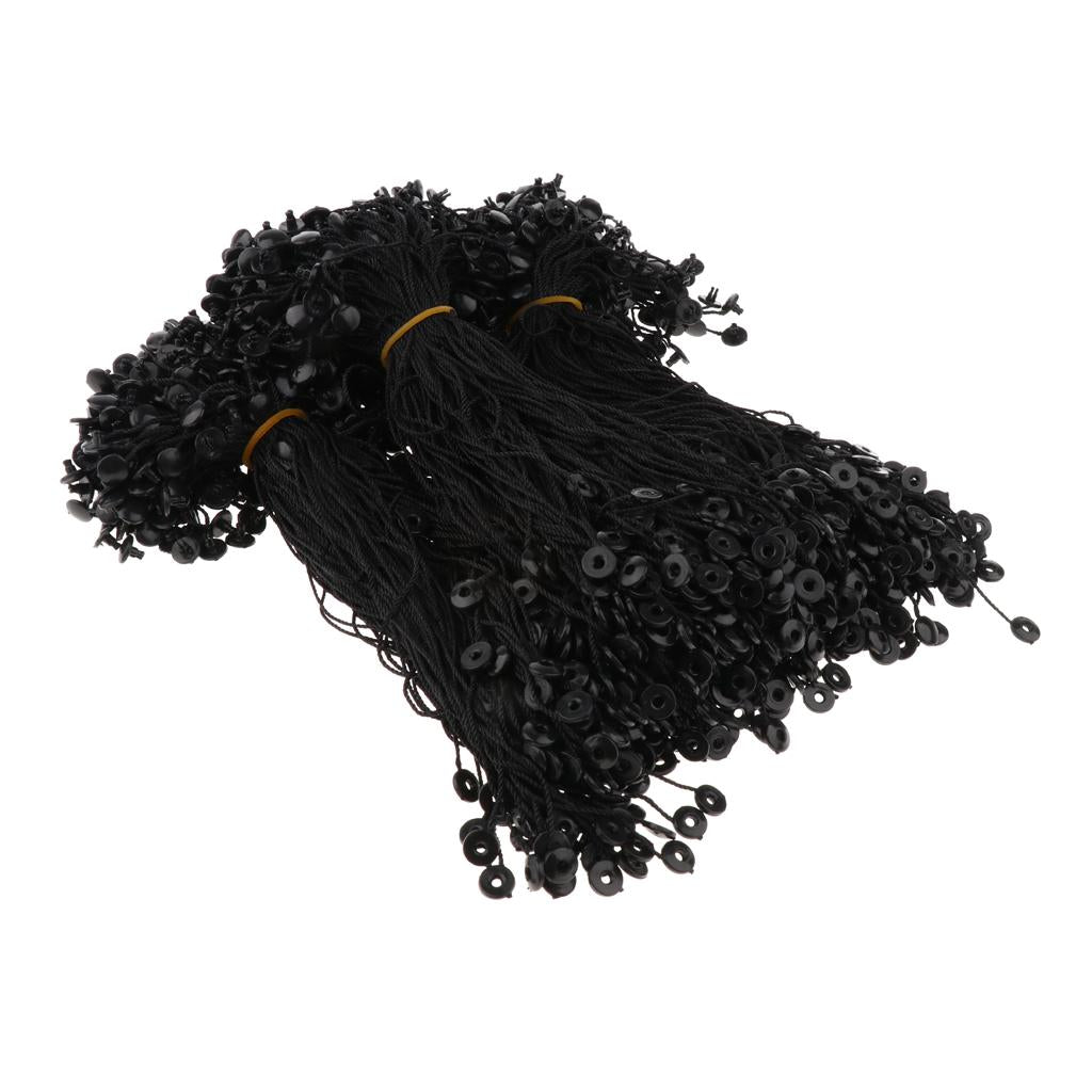 970Pieces Hang Tag Fasteners Hook Tie PE String 7.5 inch Black