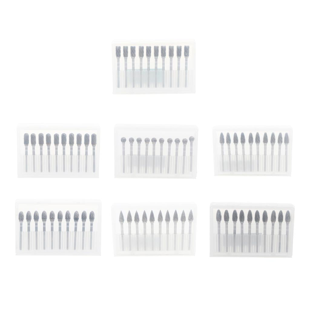 Set of 10 Pieces 6mm Tungsten Carbide Burrs Rotary Burrs Grinder Shank Bits