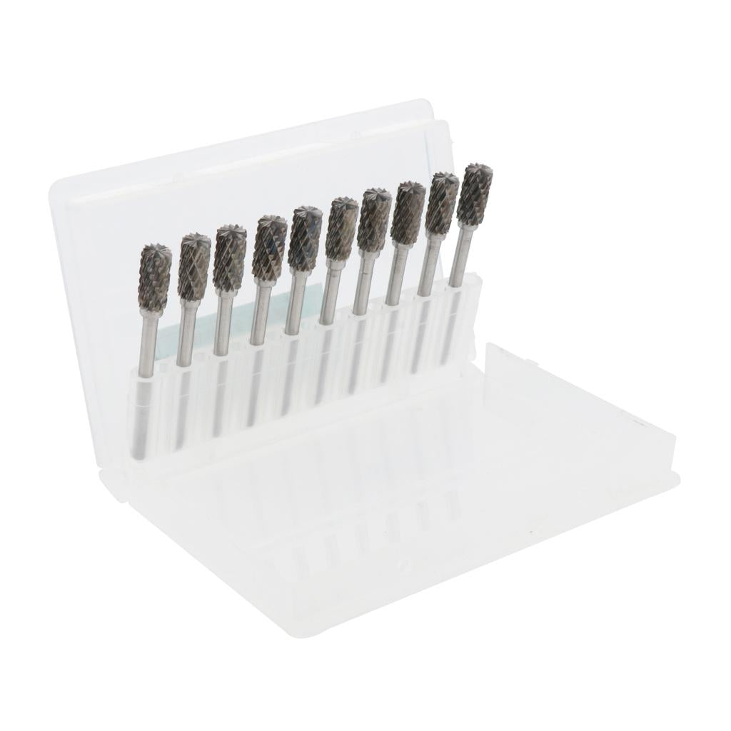 Set of 10 Pieces 6mm Tungsten Carbide Burrs Rotary Burrs Grinder Shank Bits