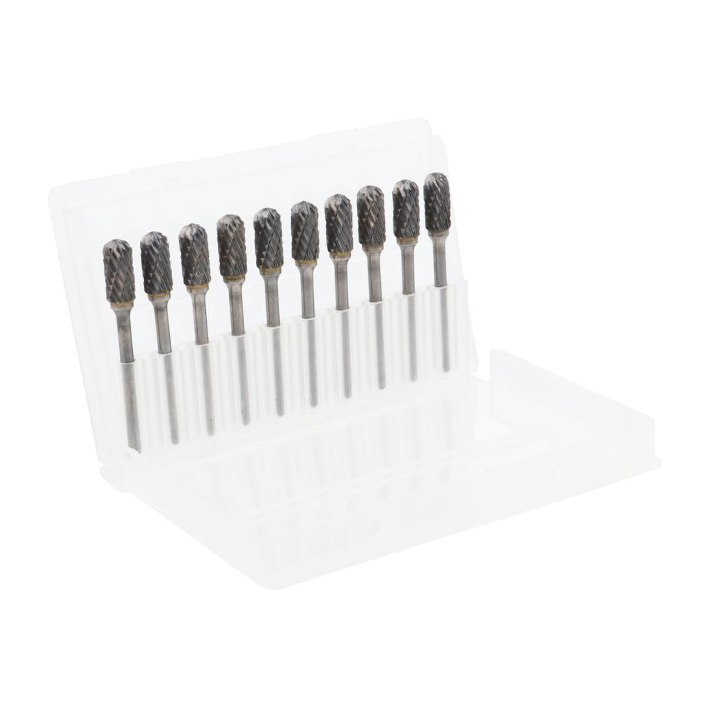 Set of 10 Pieces 6mm Tungsten Carbide Burrs Rotary Point Burrs Shank Bits