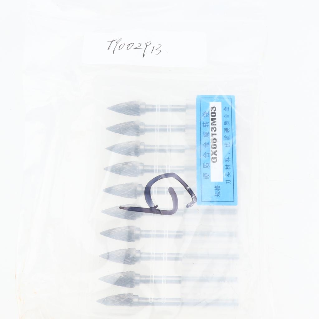 HSS 10pcs Tungsten Carbide Rotary Burr Die Grinder Bits 6mm Drill File Burrs