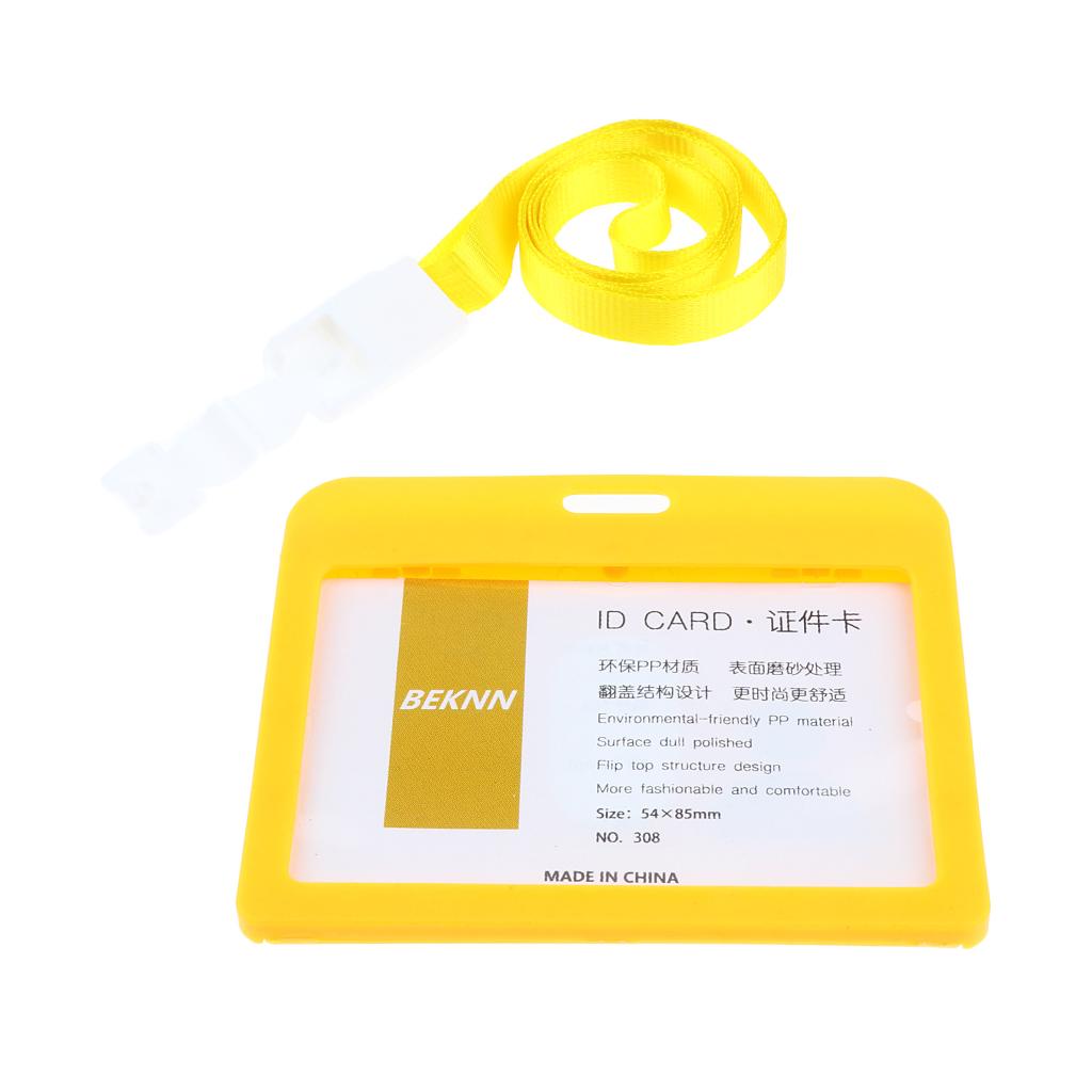 10 Pieces Horizontal Work ID Card Badge Holder ID Card Cases Yellow