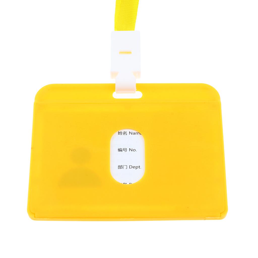 10 Pieces Horizontal Work ID Card Badge Holder ID Card Cases Yellow