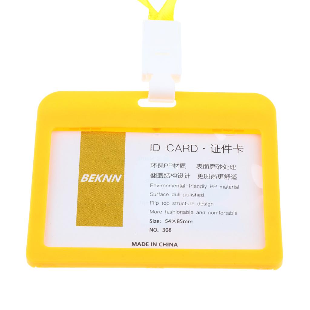 10 Pieces Horizontal Work ID Card Badge Holder ID Card Cases Yellow