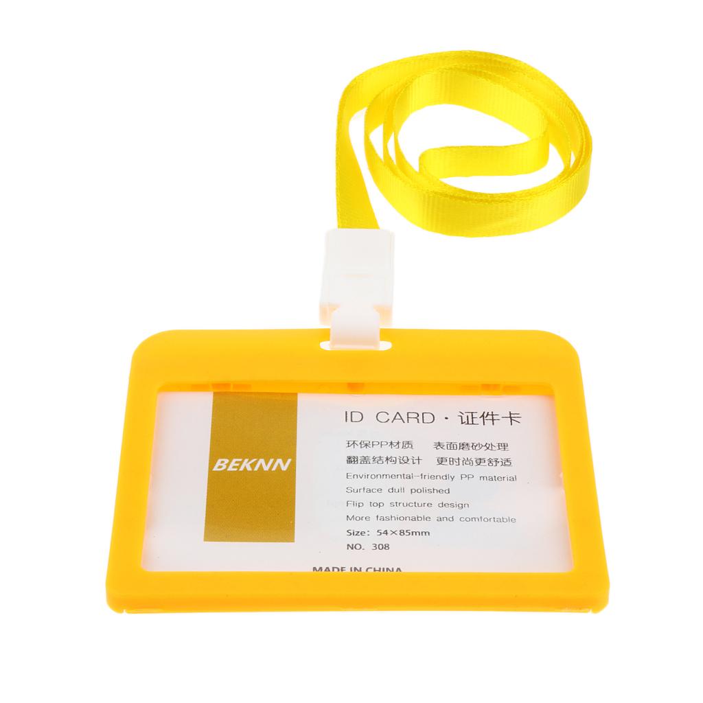 10 Pieces Horizontal Work ID Card Badge Holder ID Card Cases Yellow