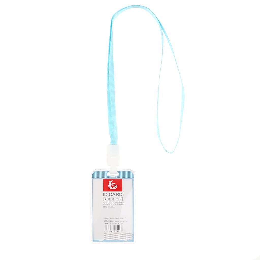 10 Pieces Office Work Card Badges Lanyard Holders ID Card Cases Light Blue