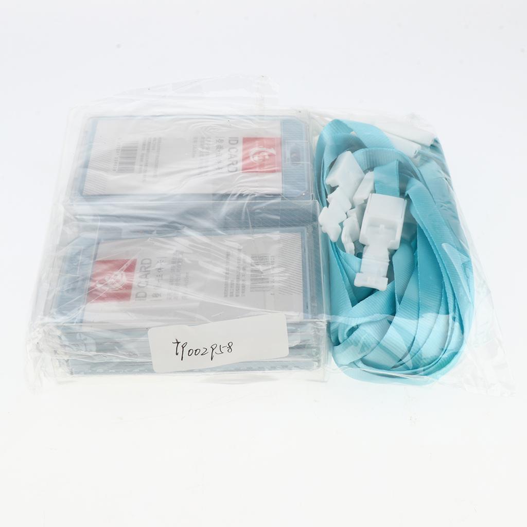 10 Pieces Office Work Card Badges Lanyard Holders ID Card Cases Light Blue