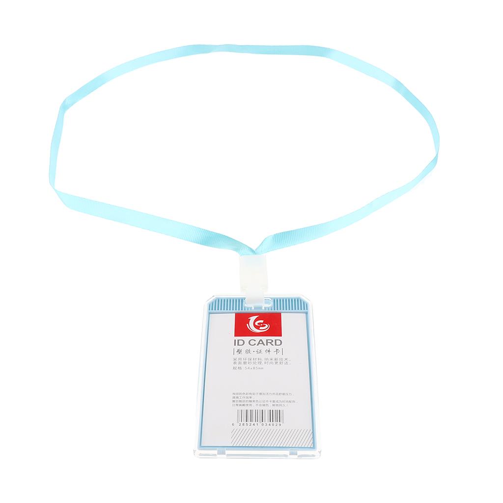 10 Pieces Office Work Card Badges Lanyard Holders ID Card Cases Light Blue