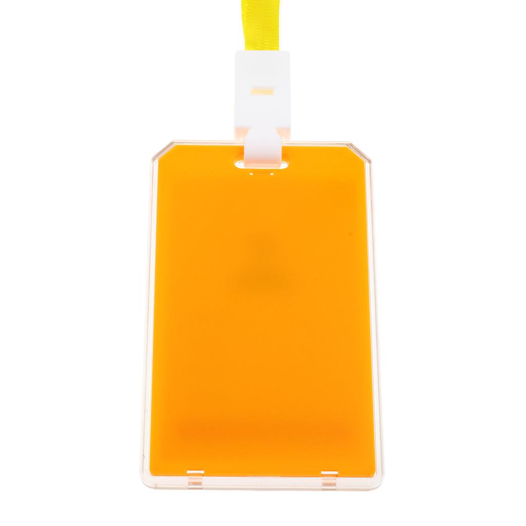 10 Pieces Office Work Card Badges Lanyard Holders ID Card Cases Yellow