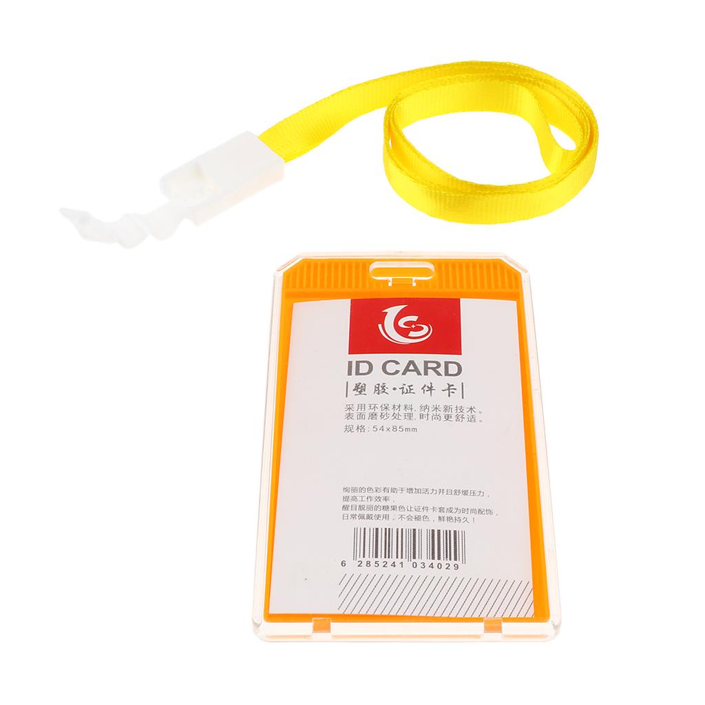 10 Pieces Office Work Card Badges Lanyard Holders ID Card Cases Yellow