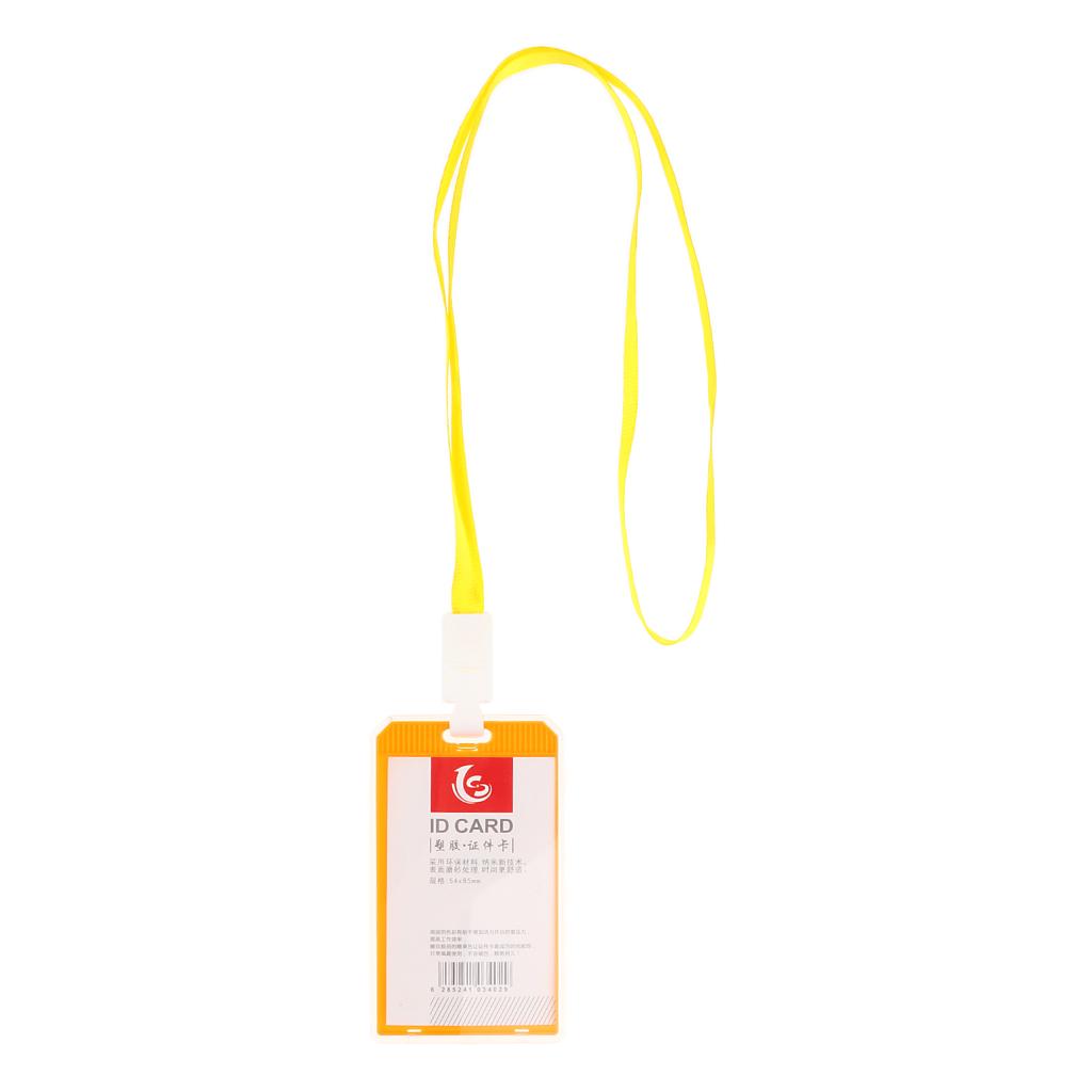 10 Pieces Office Work Card Badges Lanyard Holders ID Card Cases White&Yellow