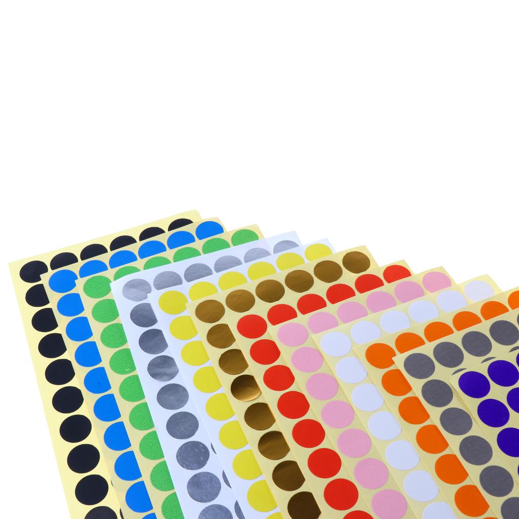 4200 Coloured Dot Stickers Round Spot Circles Dots Paper Labels Silver