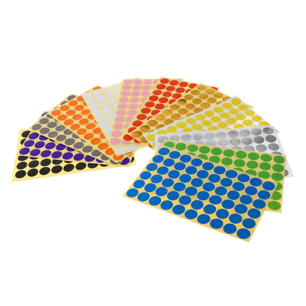 4200 Coloured Dot Stickers Round Spot Circles Dots Paper Labels Silver