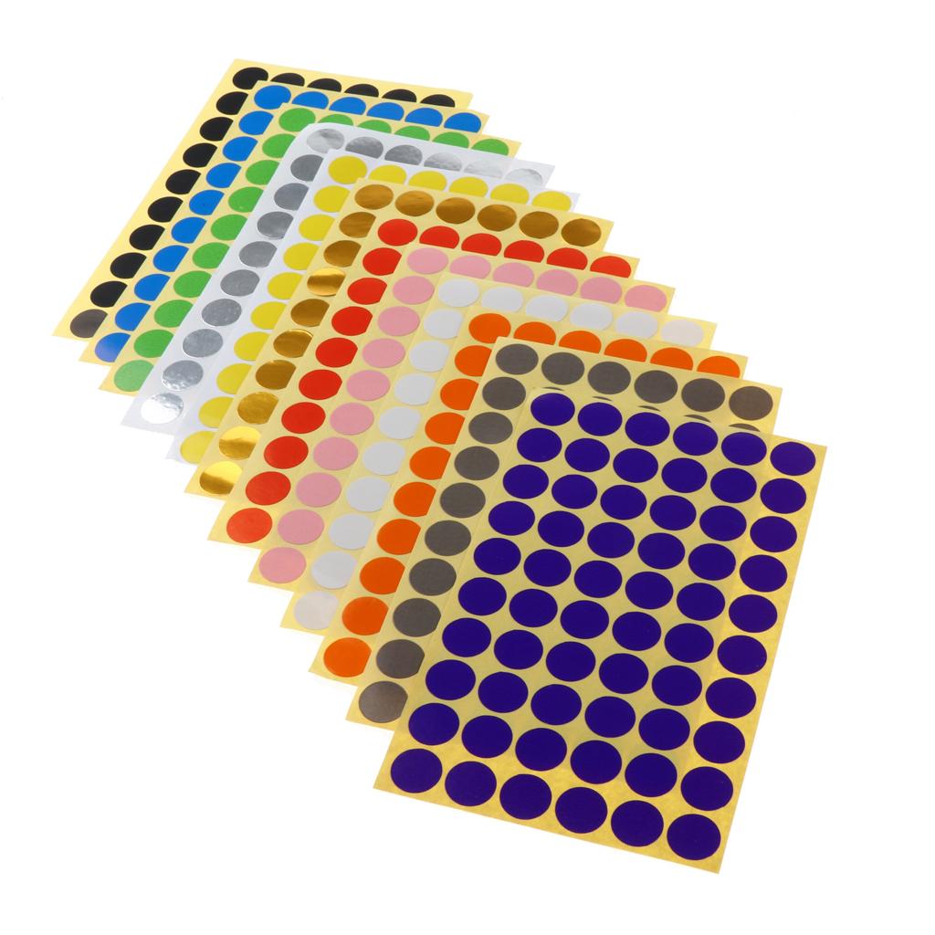 4200 Coloured Dot Stickers Round Spot Circles Dots Paper Labels Silver