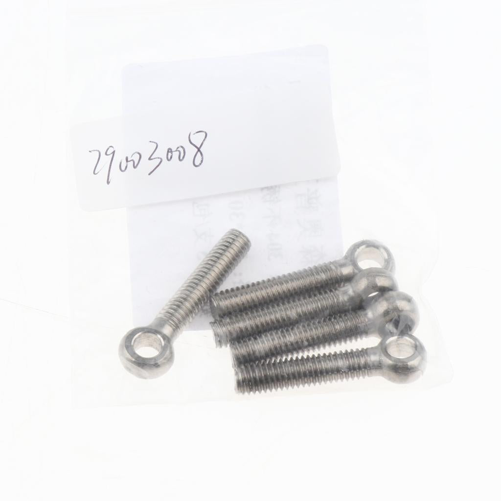 5 Pieces 304 Stainless Steel Forged Machinery Eye Bolt M6 x 30mm