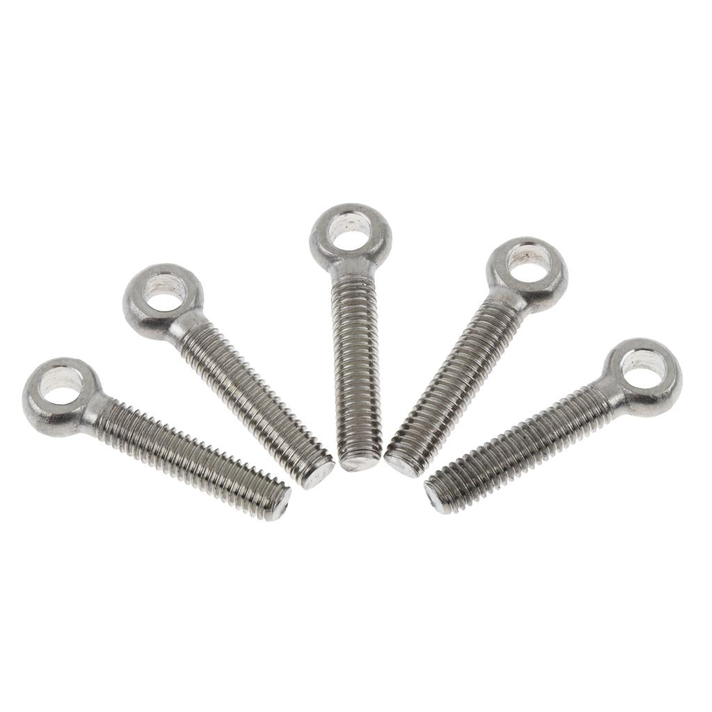 5 Pieces 304 Stainless Steel Forged Machinery Eye Bolt M6 x 30mm