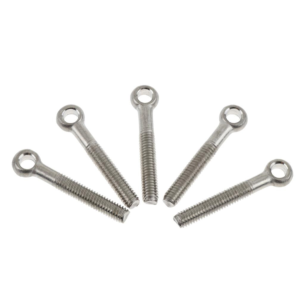 5 Pieces 304 Stainless Steel Forged Machinery Eye Bolt M6 x 40mm