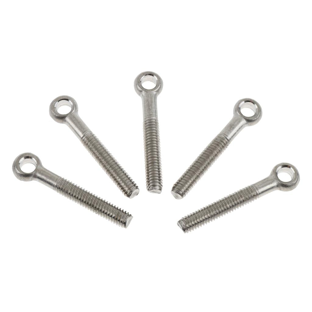 5 Pieces 304 Stainless Steel Forged Machinery Eye Bolt M6 x 40mm