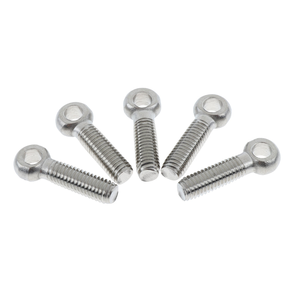 5 Pieces 304 Stainless Steel Forged Machinery Eye Bolt M8 x 30mm