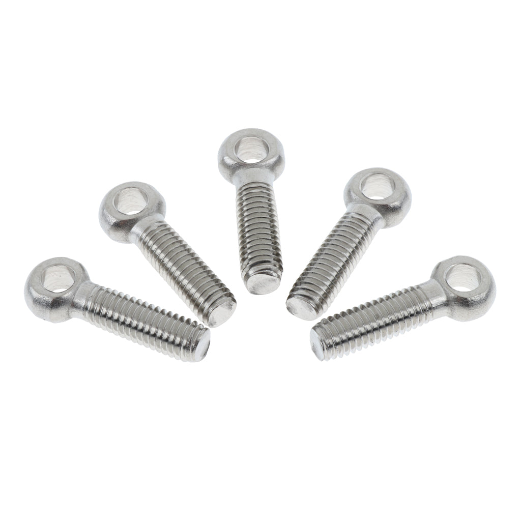 5 Pieces 304 Stainless Steel Forged Machinery Eye Bolt M8 x 30mm