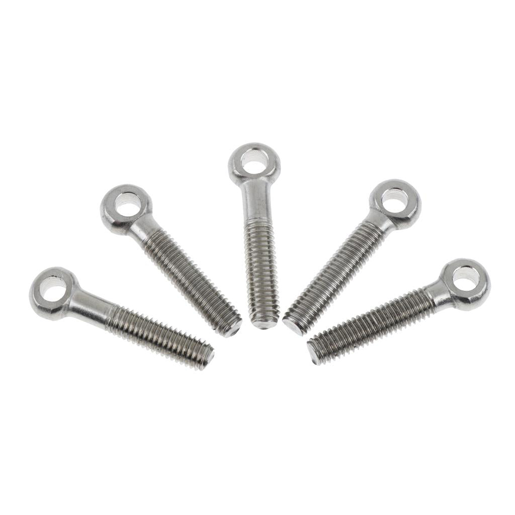 5 Pieces 304 Stainless Steel Forged Machinery Eye Bolt M8 x 40mm