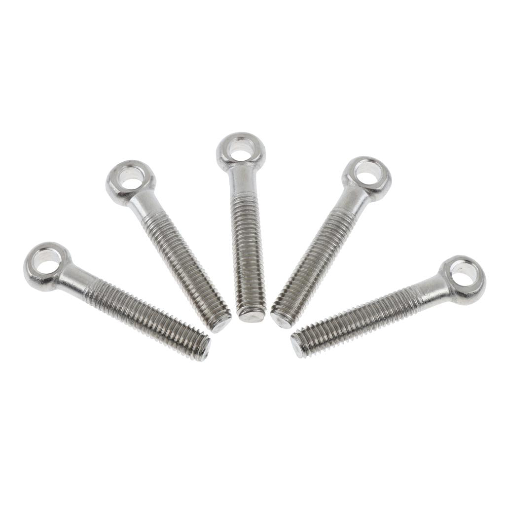 5 Pieces 304 Stainless Steel Forged Machinery Eye Bolt M8 x 45mm