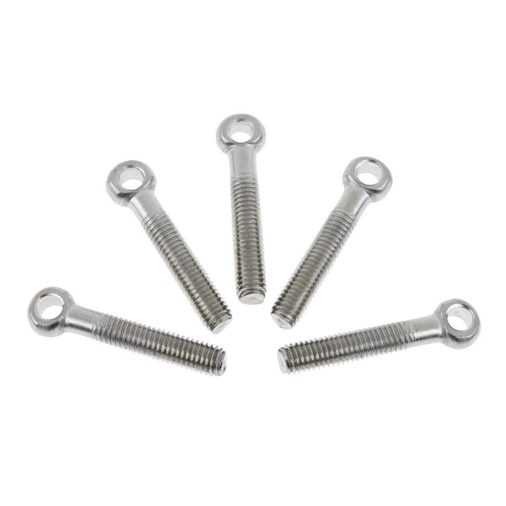 5 Pieces 304 Stainless Steel Forged Machinery Eye Bolt M8 x 45mm